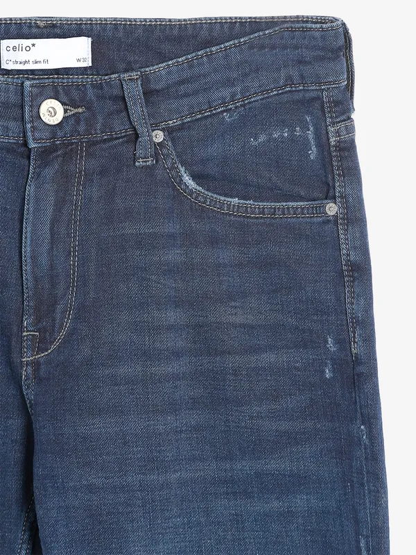 Celio dark blue washed jeans