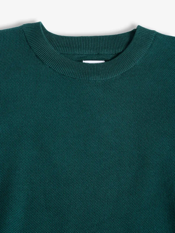 Celio knitted dark green t shirt