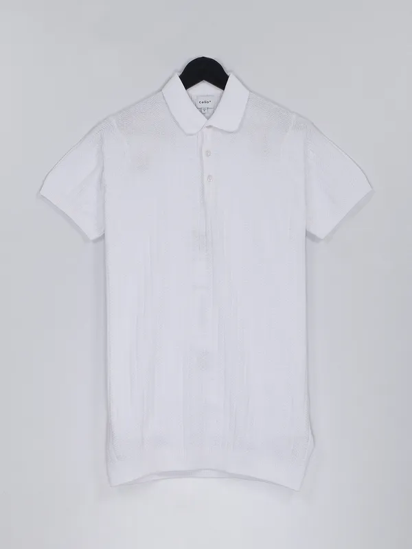 Celio knitted t shirt in white