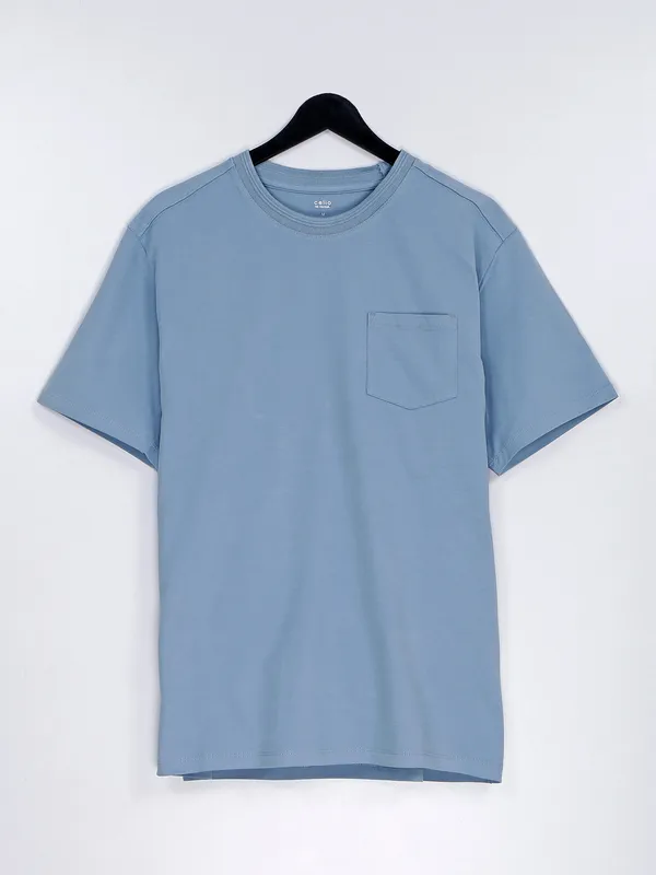Celio light blue plain t shirt
