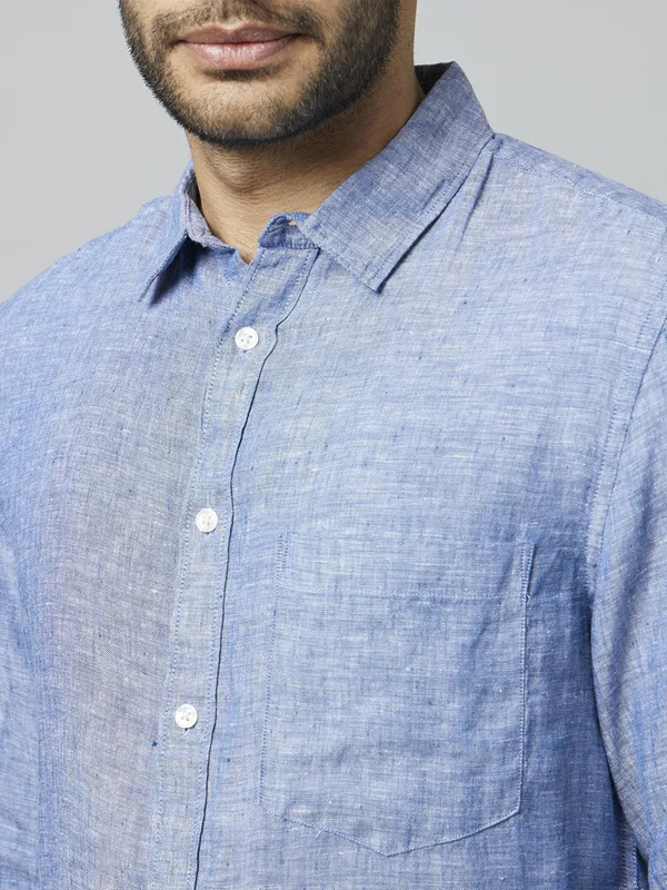 CELIO light blue textured cutaway shirt