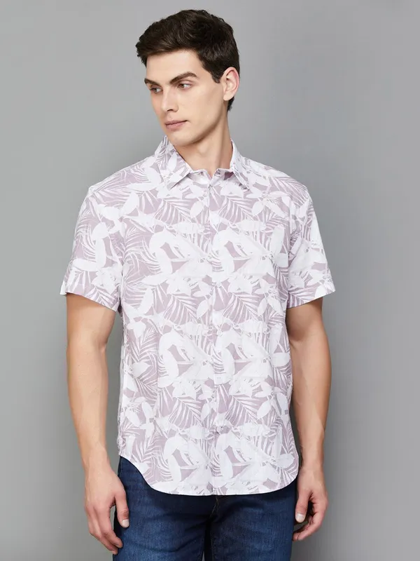 Celio light purple printed shirt