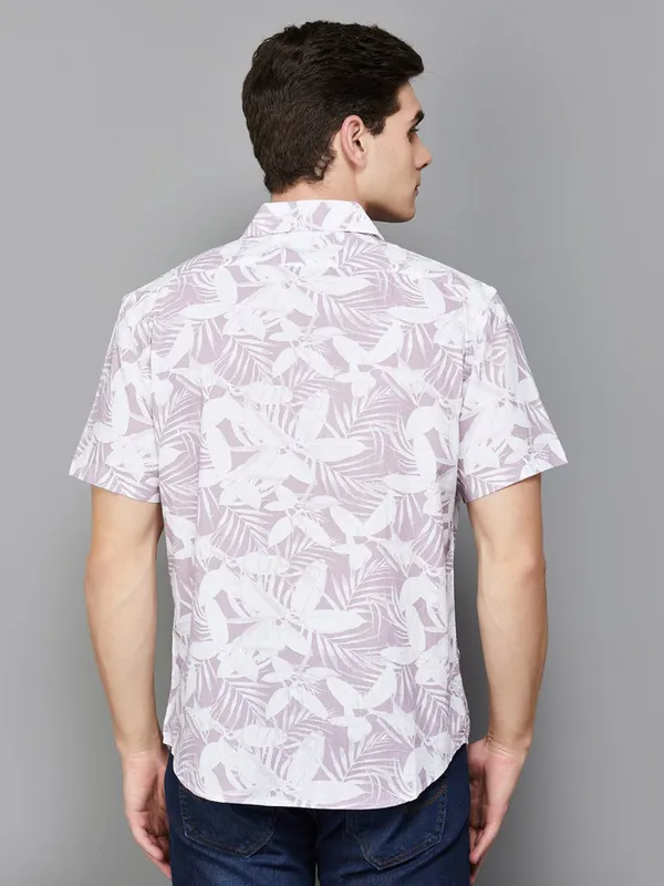 Celio light purple printed shirt