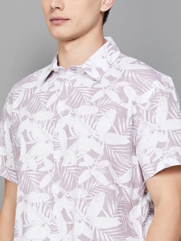 Celio light purple printed shirt