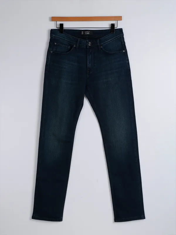 Celio navy washed slim fit jeans