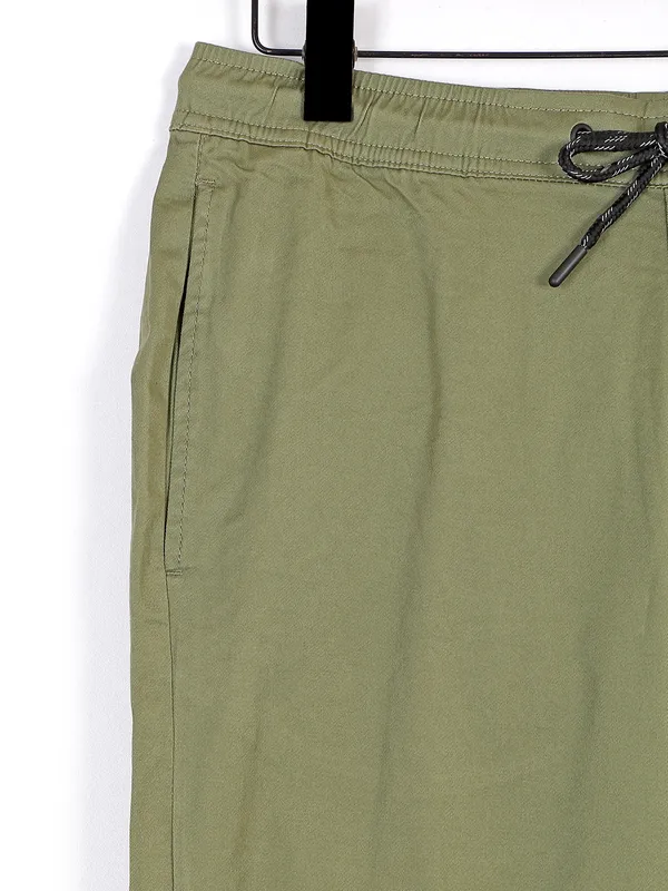 Celio olive cotton track pant