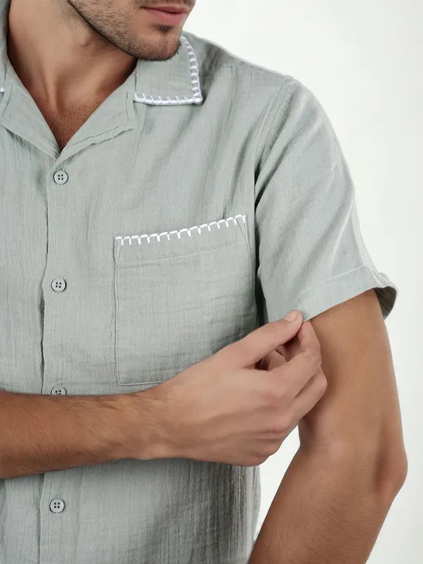 CELIO plain grey cotton shirt