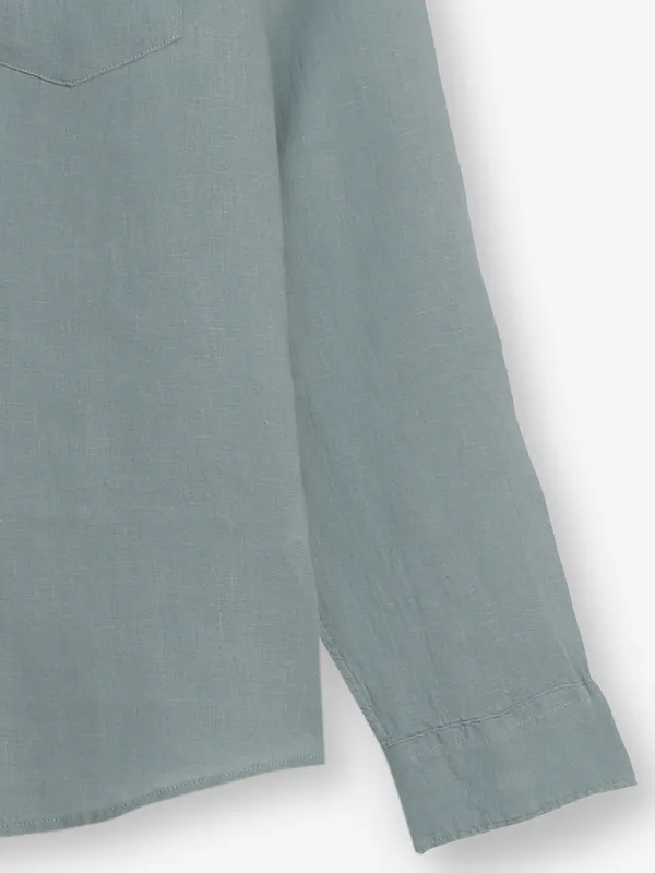 CELIO plain mint green cotton shirt