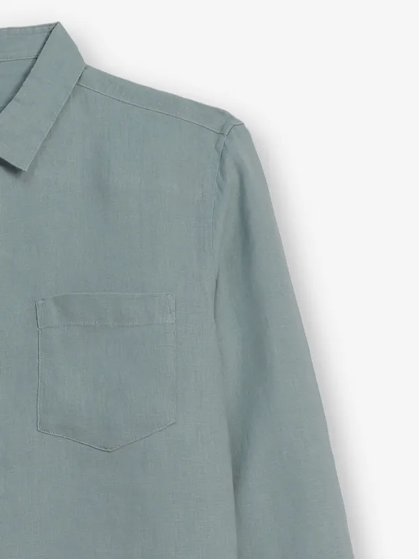 CELIO plain mint green cotton shirt