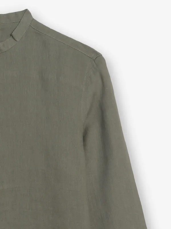 CELIO plain olive cotton shirt