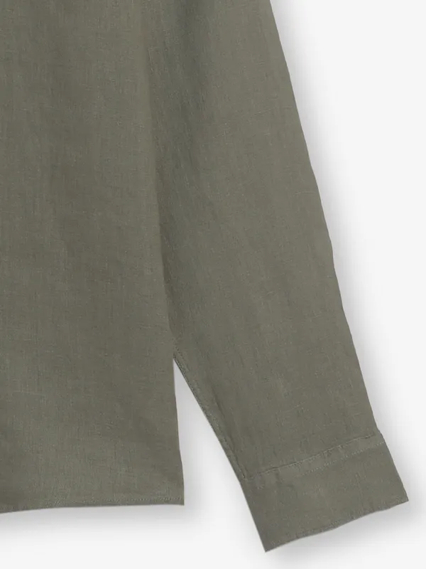 CELIO plain olive cotton shirt