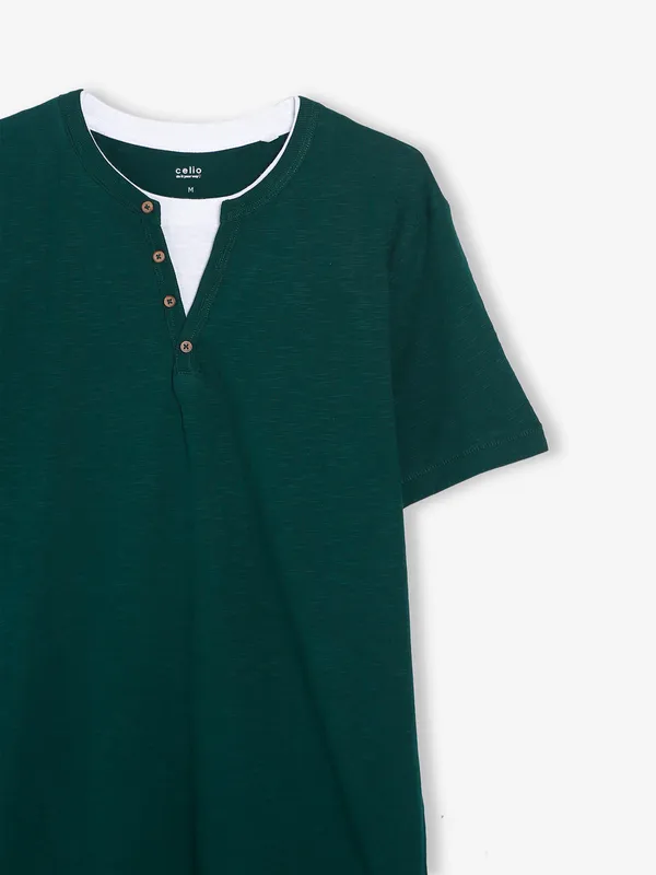 Celio rama green cotton t shirt