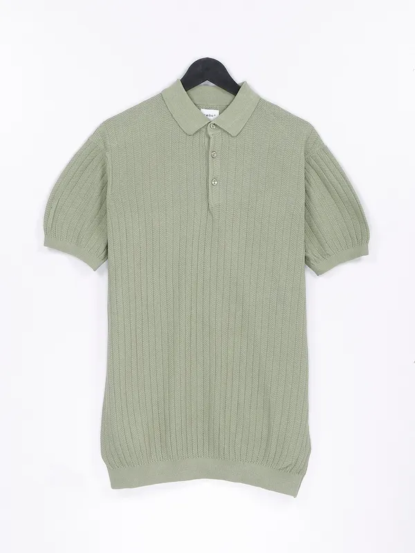 Celio sage green knitted t shirt