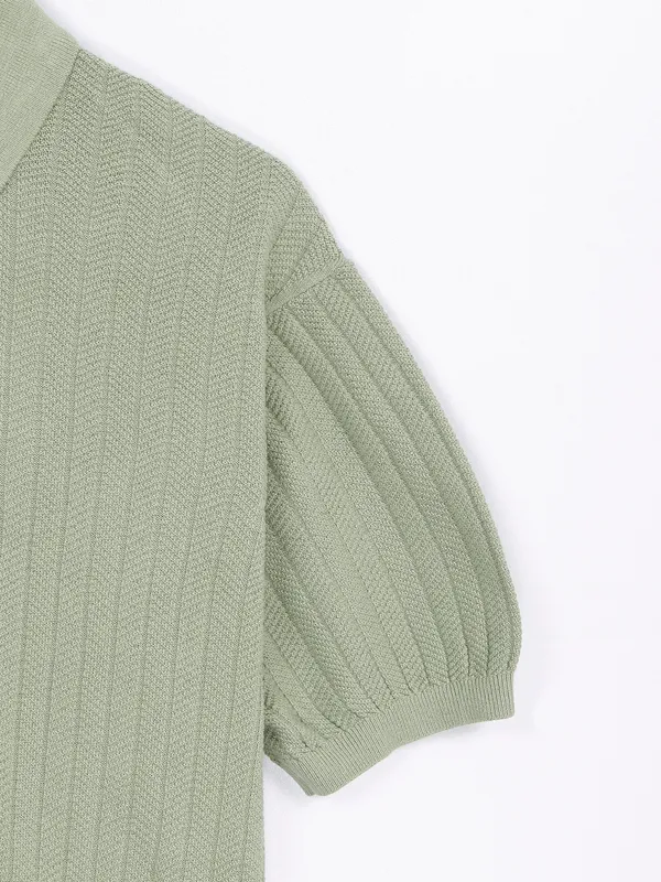 Celio sage green knitted t shirt