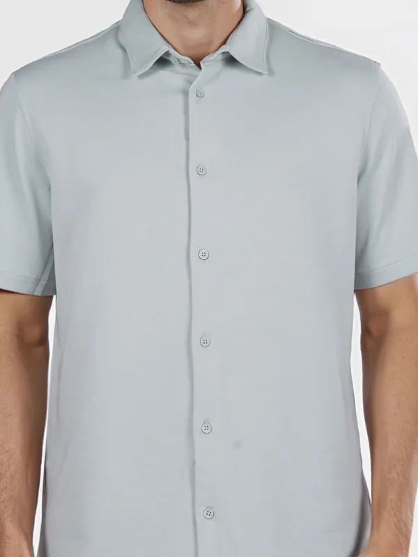 CELIO solid light green casual shirt