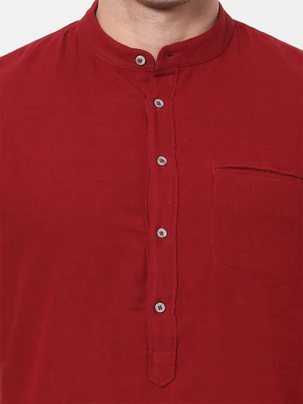 Celio solid red casual wear shirt