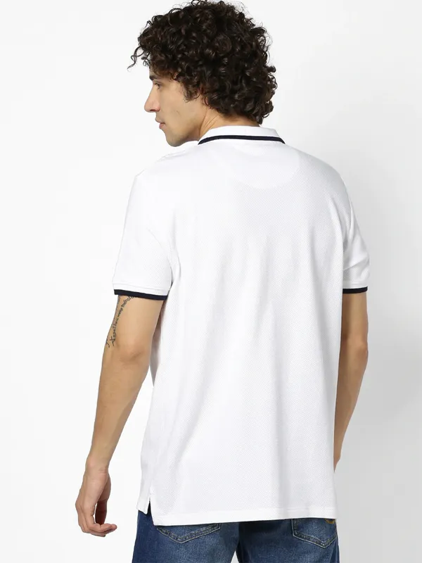 Celio solid white slim fir cotton t-shirt