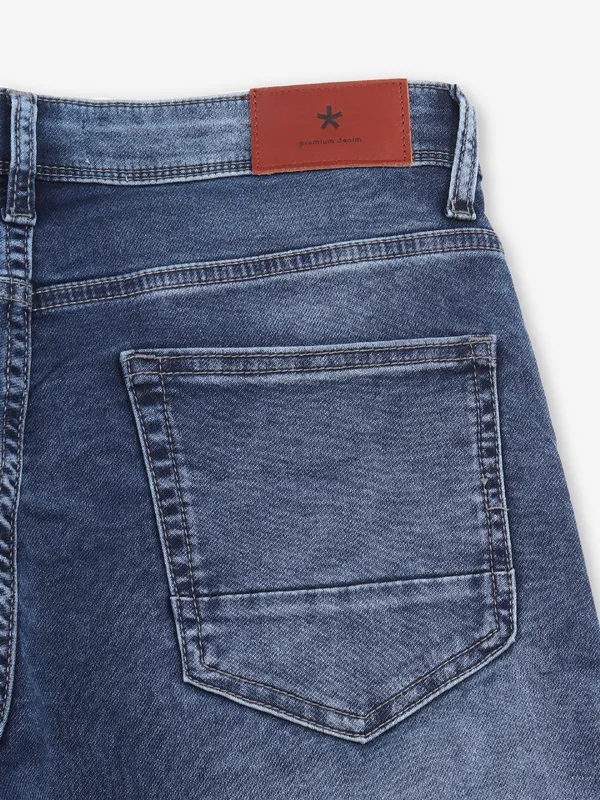 CELIO washed blue slim fit denim jeans for men