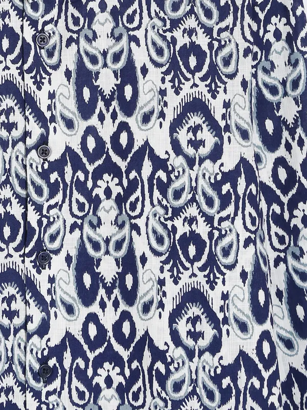 Celio white and blue printed shirt