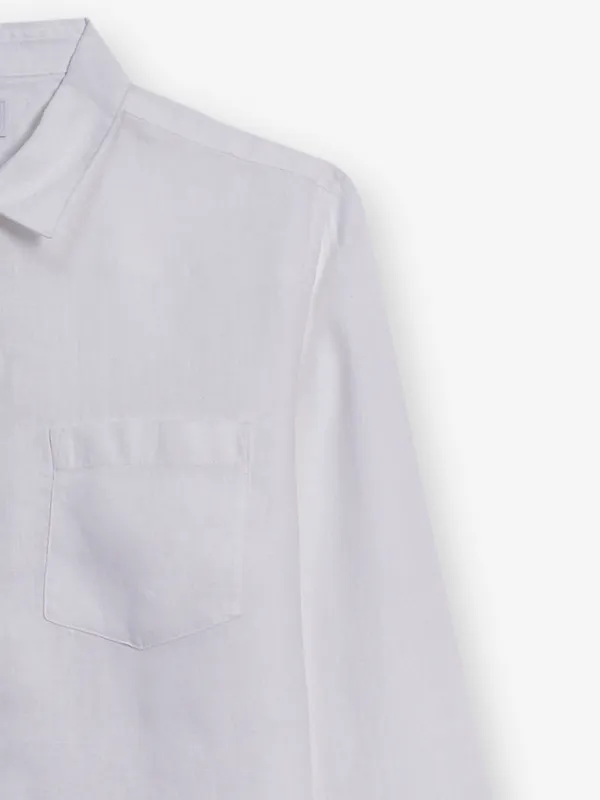 CELIO white cotton slim fit shirt