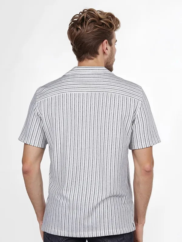 CELIO white stripe cotton shirt for mens