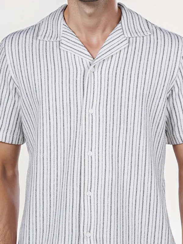 CELIO white stripe cotton shirt for mens