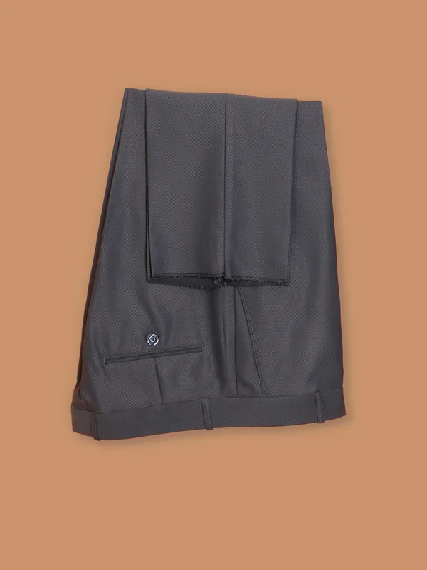Charcoal black brocade coat suit for men