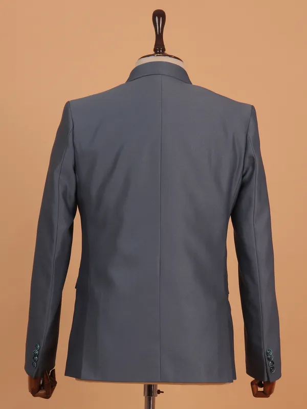 Charcoal black brocade coat suit for men