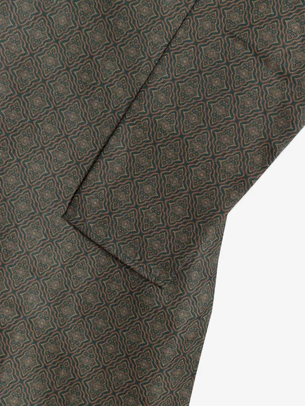 Charcoal grey cotton printed kurta suit