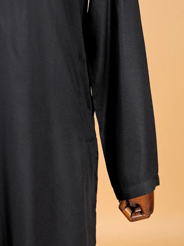 Charming black cotton kurta suit