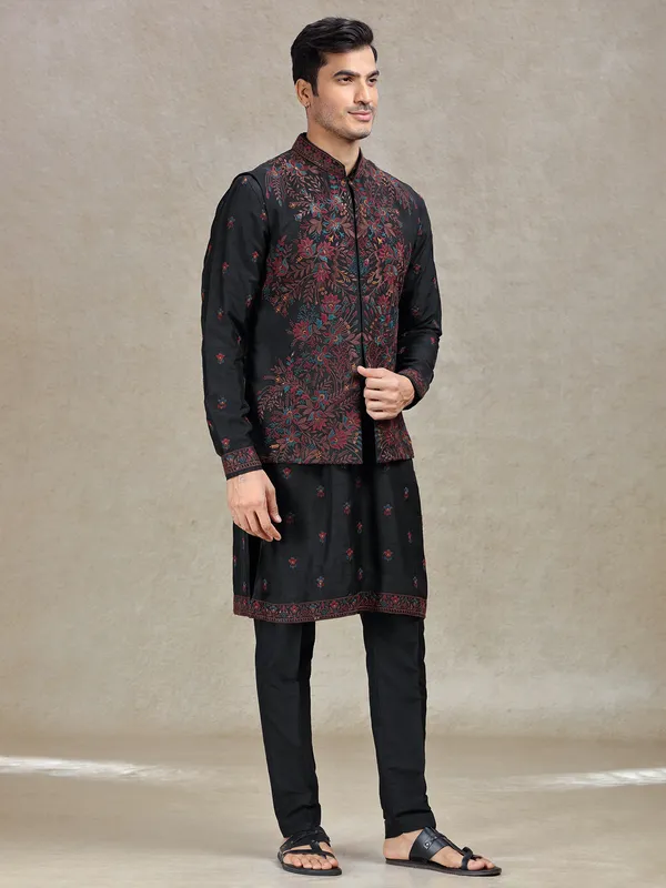 Charming black waistcoat ensemble for special gatherings