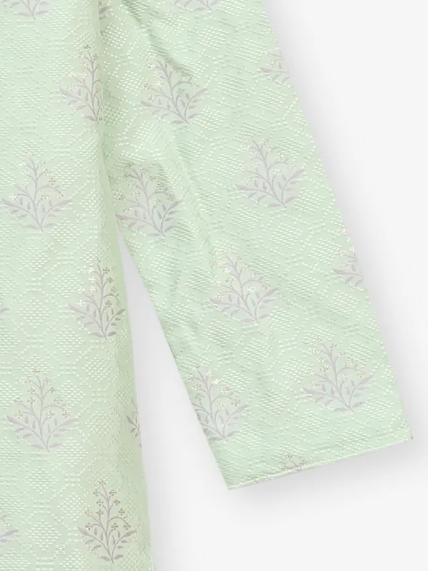 Charming cotton silk pista kurta set for boys