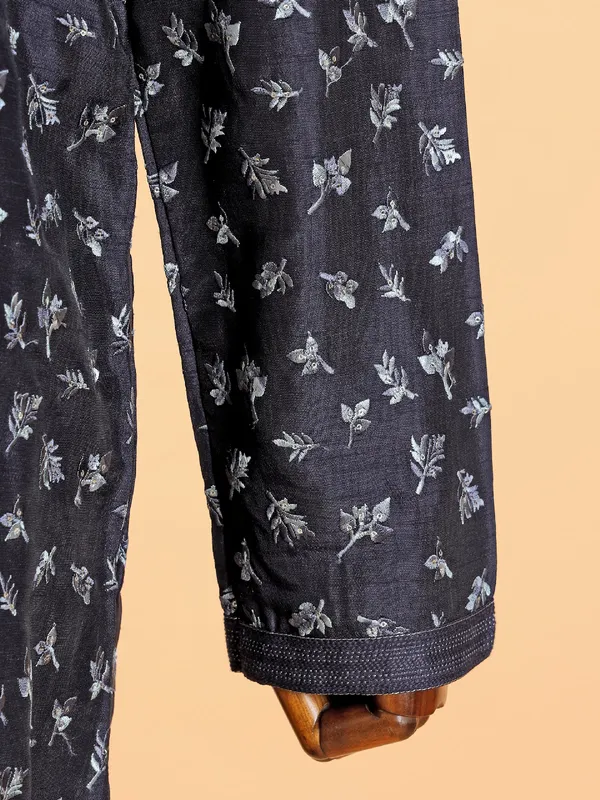 Charming dark purple cotton silk kurta suit