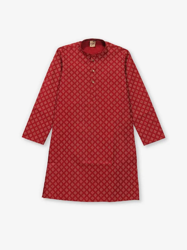 Charming maroon cotton silk kurta suit