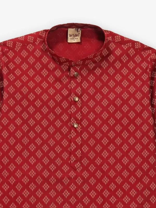 Charming maroon cotton silk kurta suit