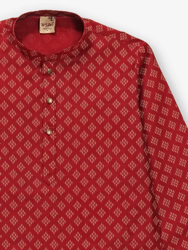 Charming maroon cotton silk kurta suit