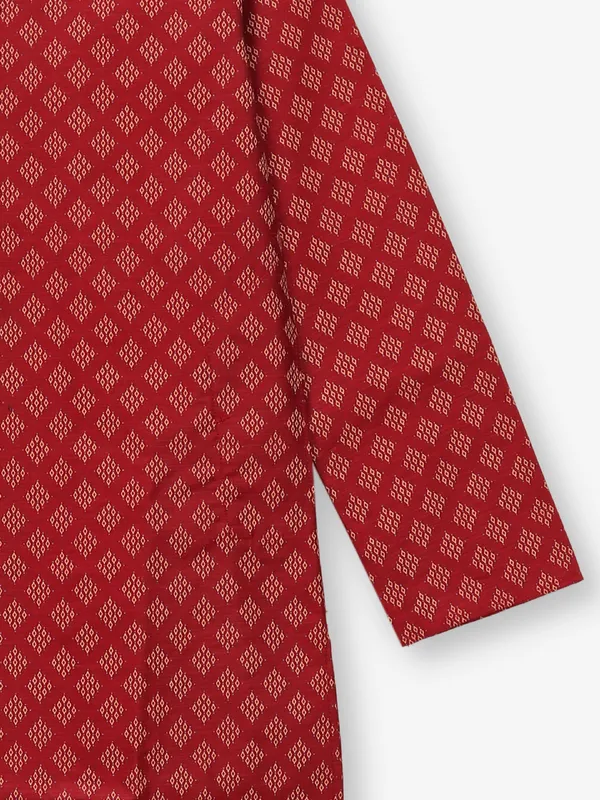 Charming maroon cotton silk kurta suit