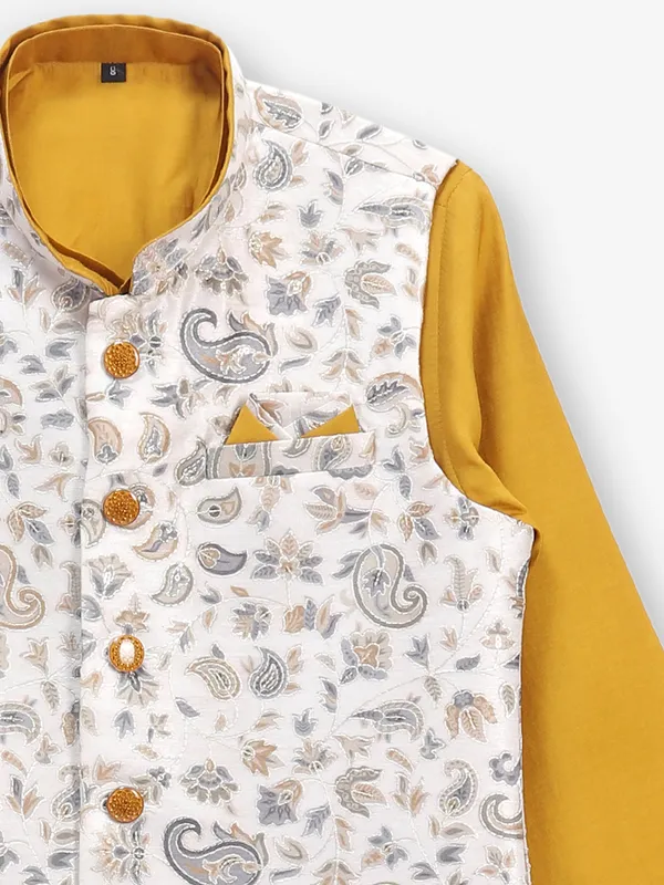 Charming mstard yellow waistcoat set for boys