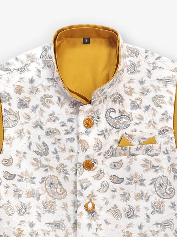 Charming mstard yellow waistcoat set for boys