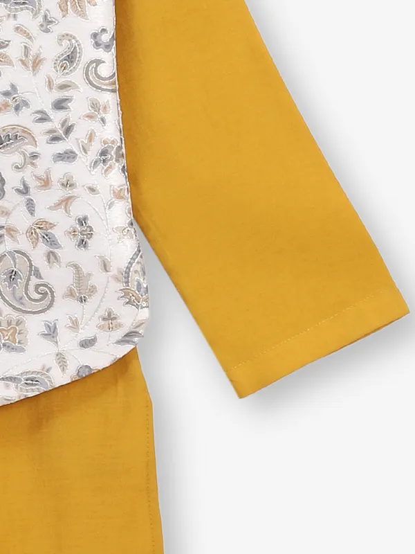 Charming mstard yellow waistcoat set for boys