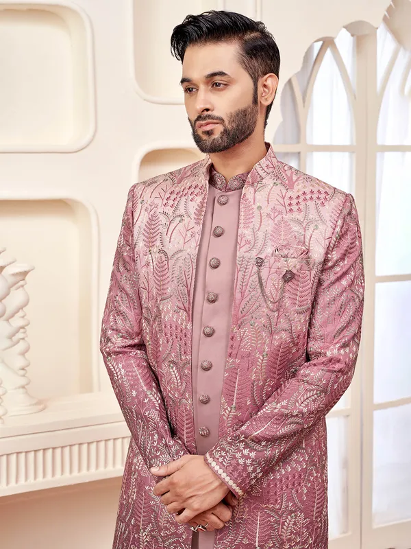 Charming pink indowestern for wedding radiance