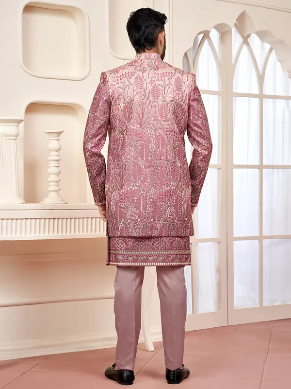 Charming pink indowestern for wedding radiance