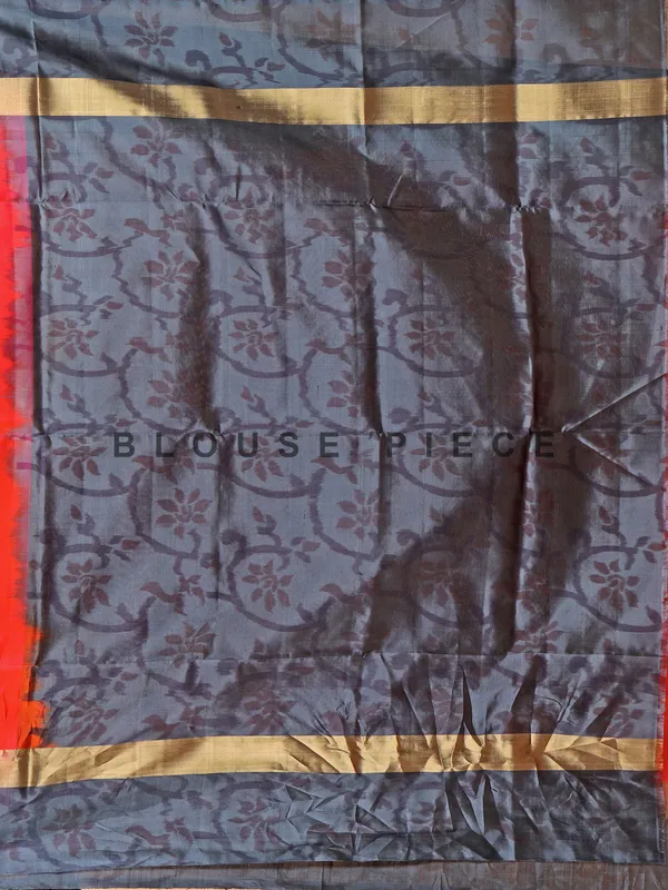 Charming traditional red printed silk saree