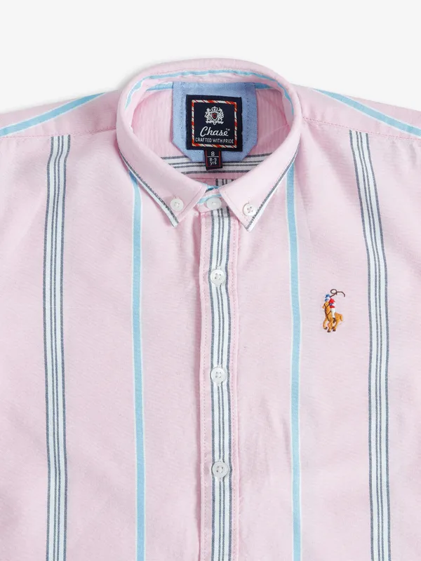 Chase baby pink stripe shirt