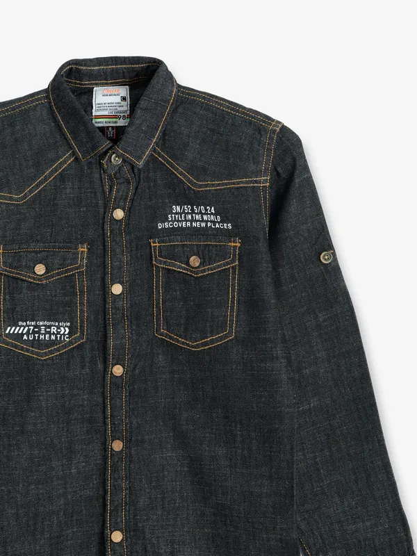 Chase black denim shirt