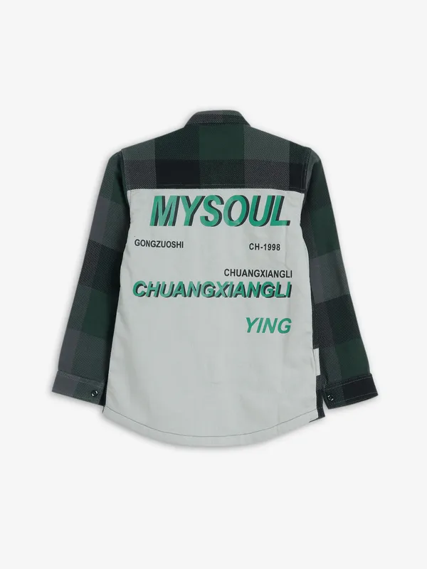 Chase military green checks cotton shirt
