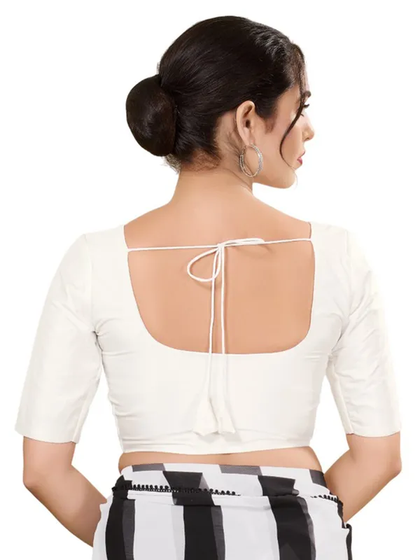 Chic white cotton silk blouse
