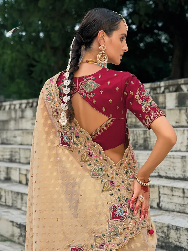 Chiku kanjivaram silk saree for festive