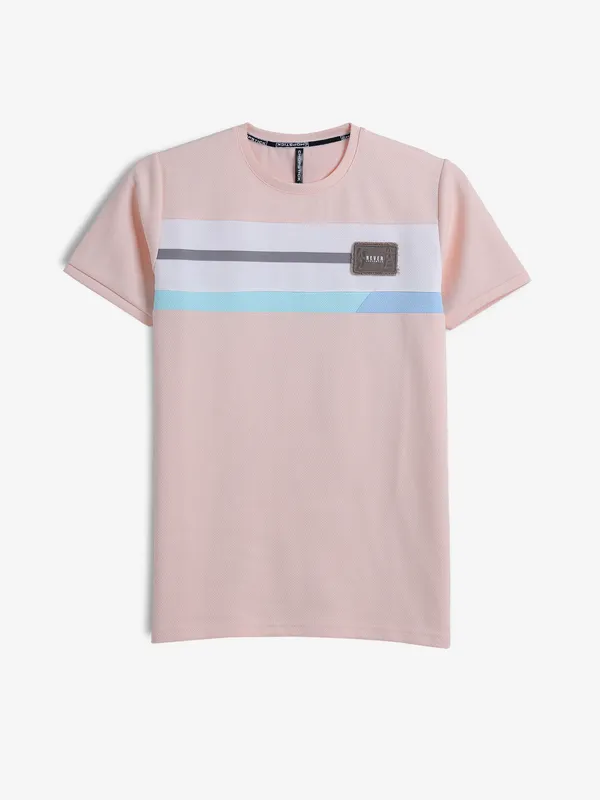 CHOPSICK peach plain cotton t-shirt