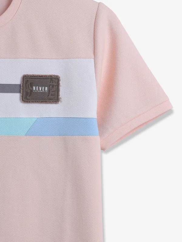 CHOPSICK peach plain cotton t-shirt